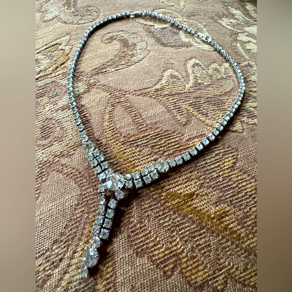 Rhinestone Necklace Adjustable Choker Antique Gorgeous Stunning Sparkly
